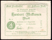 Germany Frankenthal 100 Millionen Mark 1923