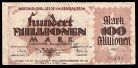 Germany Kaiserslautern 100 Millionen Mark 1923