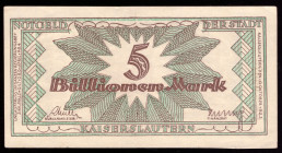 Germany Kaiserslautern 5 Billionen Mark 1923