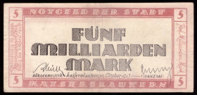 Germany Kaiserslautern 5 Milliarden Mark 1923