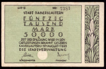 Germany Kaiserslautern 50.000 Mark 1923