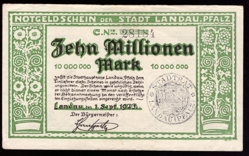 Germany Landau 10.000.000 Mark 1923

Landau; VF