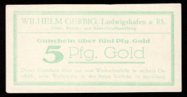 Germany Ludwigshafen 5 Pfennig Gold