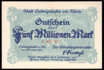 Germany Ludwigshafen 5.000.000 Mark 1923