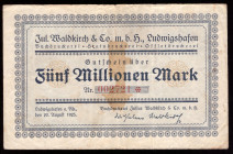 Germany Ludwigshafen 5.000.000 Mark 1923