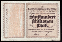 Germany Ludwigshafen 500.000.000 Mark 1923