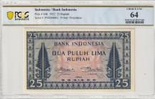 Indonesia 25 Rupiah 1952. PCGS 64