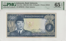 Indonesia 50 Rupiah 1960 (ND 1964). PMG Gem UNC 65 EPQ