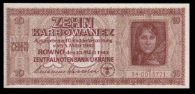 Ukraine Rowno 10 Karbowanez 1942