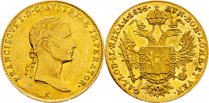 Franz I. (II.), 1 Dukat 1835, E, Karlsburg Category : Gold - Habsburg
Ruler/Are...