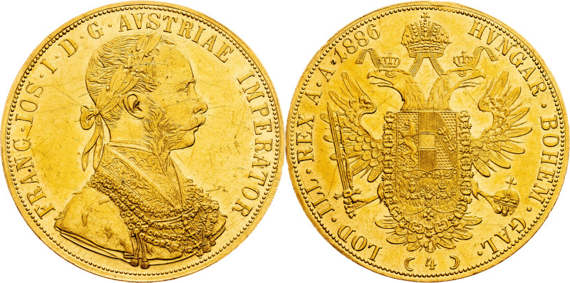 Franz Joseph I., 4 Dukat 1886, Vienna Category : Gold - Habsburg
Ruler/Area : F...
