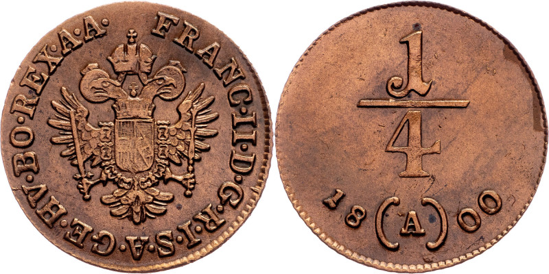 Franz I. (II.), 1/4 Kreuzer 1800, A, Vienna Category : Franz I. (II.) - Collecti...