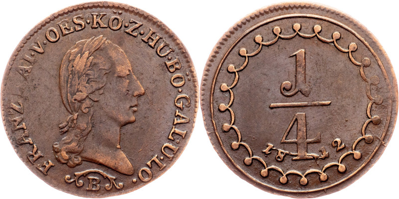 Franz I. (II.), 1/4 Kreuzer 1812, B, Kremnitz Category : Franz I. (II.) - Collec...