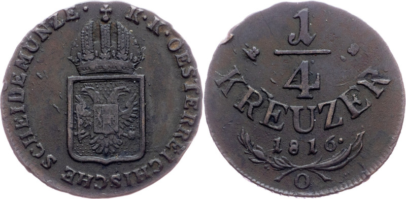 Franz I. (II.), 1/4 Kreuzer 1816, O, Orawitz Category : Franz I. (II.) - Collect...