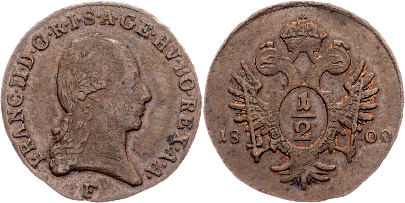 Franz I. (II.), 1/2 Kreuzer 1800, F, Hall Category : Franz I. (II.) - Collection...