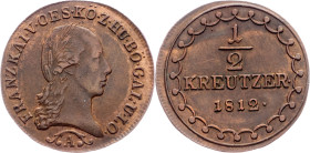 Franz I. (II.), 1/2 Kreuzer 1812, A, Vienna