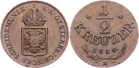 Franz I. (II.), 1/2 Kreuzer 1816, A, Vienna