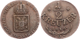 Franz I. (II.), 1/2 Kreuzer 1816, O, Orawitz