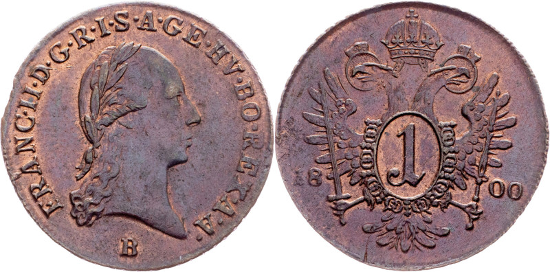 Franz I. (II.), 1 Kreuzer 1800, B, Kremnitz Category : Franz I. (II.) - Collecti...