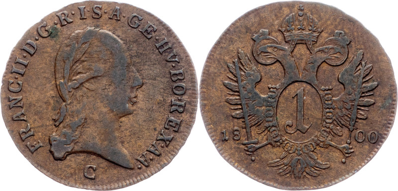 Franz I. (II.), 1 Kreuzer 1800, C, Prague Category : Franz I. (II.) - Collection...