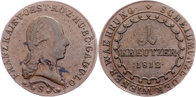 Franz I. (II.), 1 Kreuzer 1812, S, Schmöllnitz Category : Franz I. (II.) - Colle...