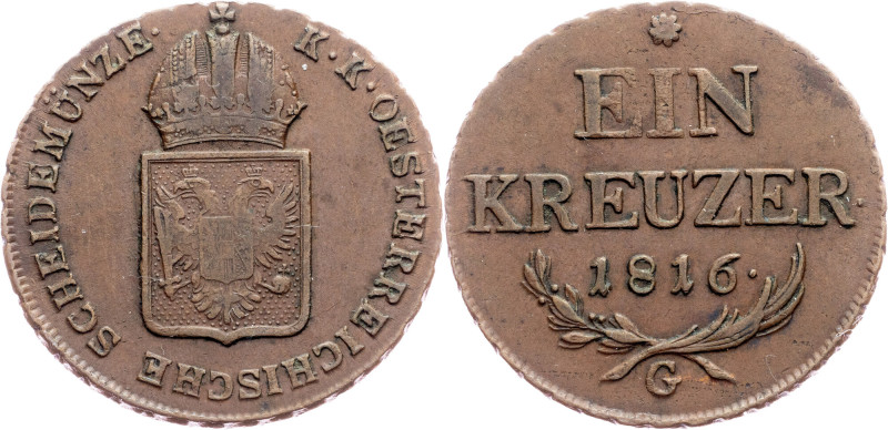 Franz I. (II.), 1 Kreuzer 1816, G, Nagybánya Category : Franz I. (II.) - Collect...
