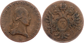 Franz I. (II.), 3 Kreuzer 1799, B, Kremnitz
