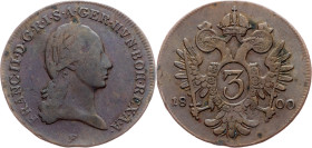 Franz I. (II.), 3 Kreuzer 1800, E, Karlsburg