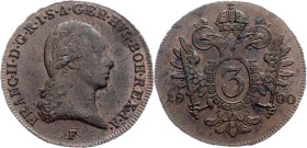 Franz I. (II.), 3 Kreuzer 1800, F, Hall