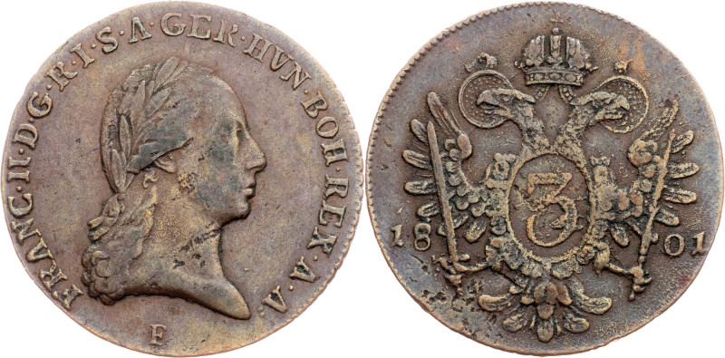 Franz I. (II.), 3 Kreuzer 1801, F, Hall Category : Franz I. (II.) - Collection (...