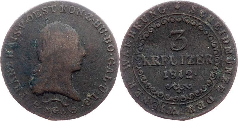 Franz I. (II.), 3 Kreuzer 1812, G, Nagybánya Category : Franz I. (II.) - Collect...