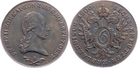 Franz I. (II.), 6 Kreuzer 1800, A, Vienna