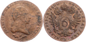 Franz I. (II.), 6 Kreuzer 1800, F, Hall