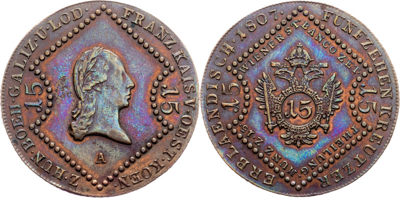 Franz I. (II.), 15 Kreuzer 1807, A, Vienna Category : Franz I. (II.) - Collectio...
