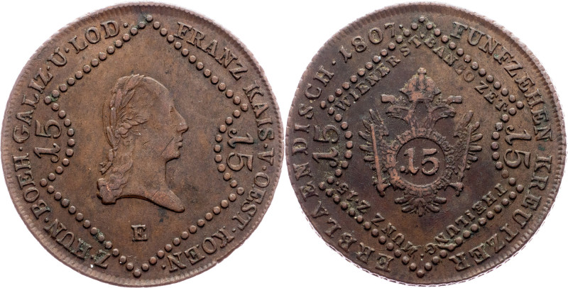Franz I. (II.), 15 Kreuzer 1807, E, Karlsburg Category : Franz I. (II.) - Collec...