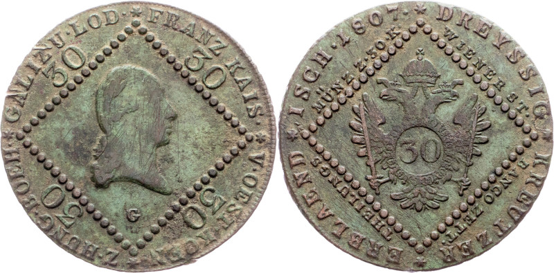 Franz I. (II.), 30 Kreuzer 1807, G, Nagybánya Category : Franz I. (II.) - Collec...