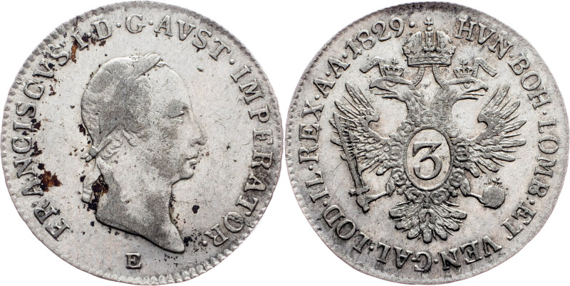 Franz I. (II.), 3 Kreuzer 1829, E, Karlsburg Category : Franz I. (II.) - Collect...