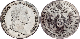 Franz I. (II.), 3 Kreuzer 1834, A, Vienna