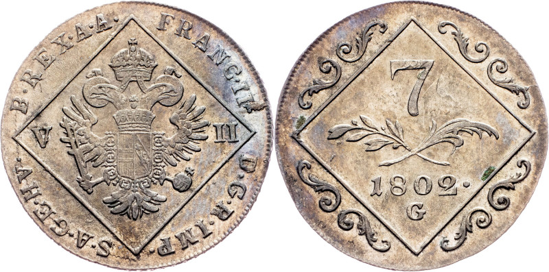 Franz I. (II.), 7 Kreuzer 1802, G, Nagybánya Category : Franz I. (II.) - Collect...