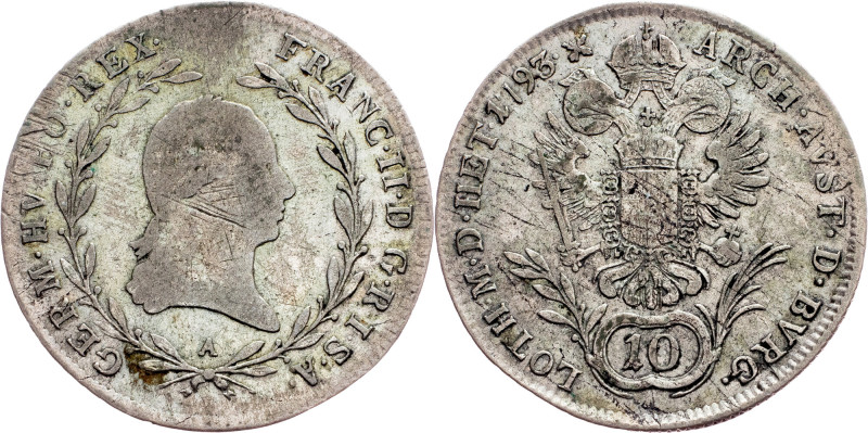 Franz I. (II.), 10 Kreuzer 1793, A, Vienna Category : Franz I. (II.) - Collectio...