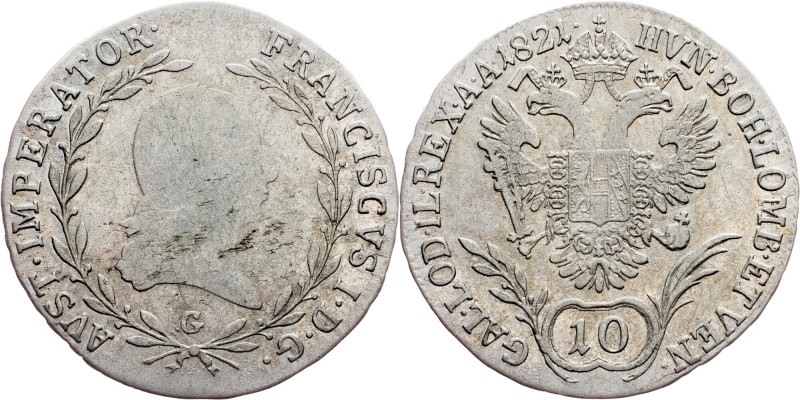 Franz I. (II.), 10 Kreuzer 1821, G, Nagybánya Category : Franz I. (II.) - Collec...