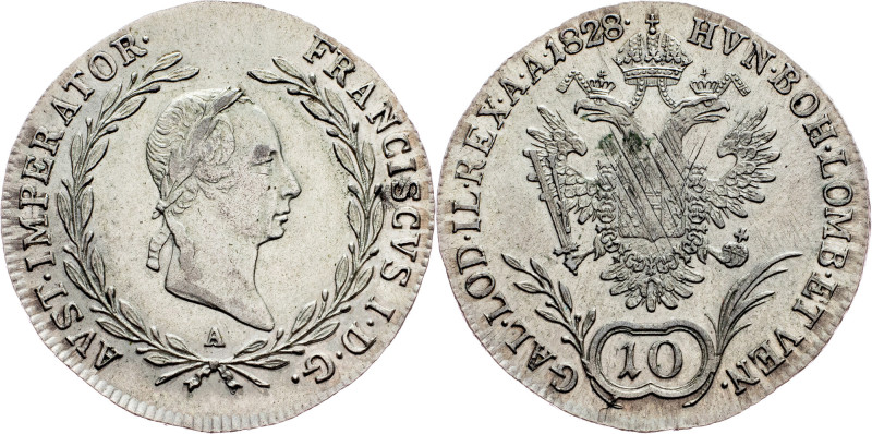 Franz I. (II.), 10 Kreuzer 1828, A, Vienna Category : Franz I. (II.) - Collectio...