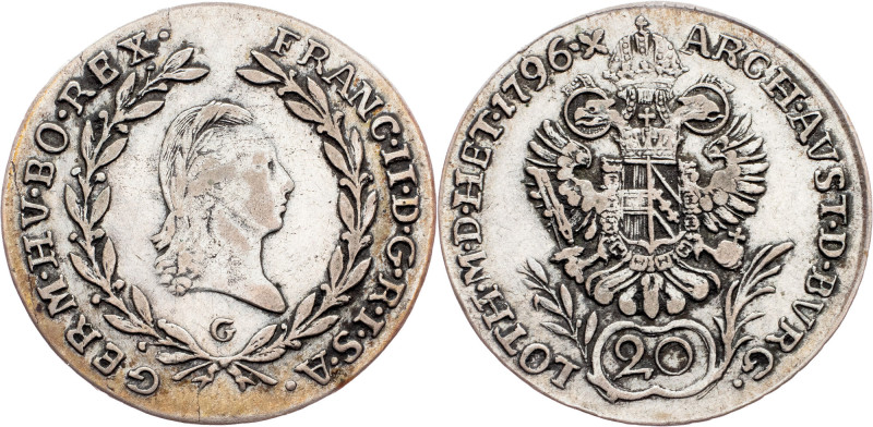 Franz I. (II.), 20 Kreuzer 1796, G, Nagybánya Category : Franz I. (II.) - Collec...