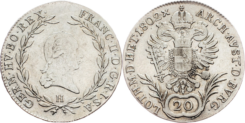 Franz I. (II.), 20 Kreuzer 1802, H, Günzburg Category : Franz I. (II.) - Collect...