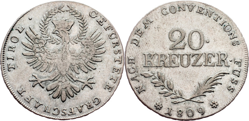 Franz I. (II.), 20 Kreuzer 1809, Hall Category : Franz I. (II.) - Collection (PA...