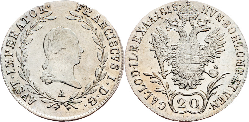 Franz I. (II.), 20 Kreuzer 1818, A, Vienna Category : Franz I. (II.) - Collectio...