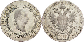 Franz I. (II.), 20 Kreuzer 1829, B, Kremnitz