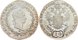 Franz I. (II.), 20 Kreuzer 1830, B, Kremnitz