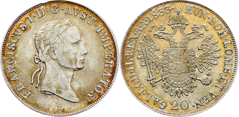 Franz I. (II.), 20 Kreuzer 1833, B, Kremnitz Category : Franz I. (II.) - Collect...