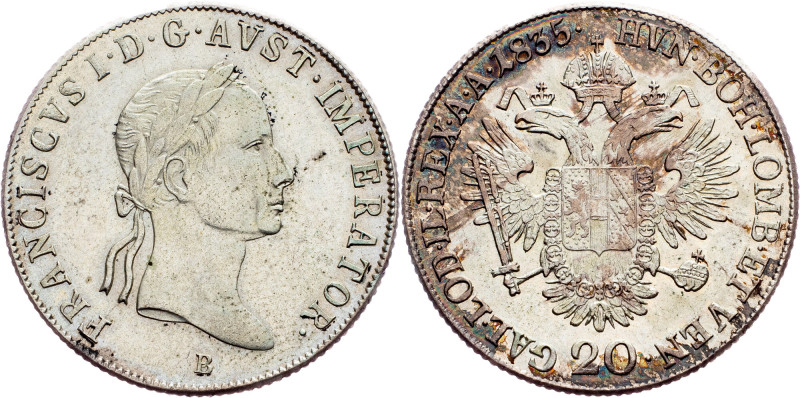 Franz I. (II.), 20 Kreuzer 1835, B, Kremnitz Category : Franz I. (II.) - Collect...